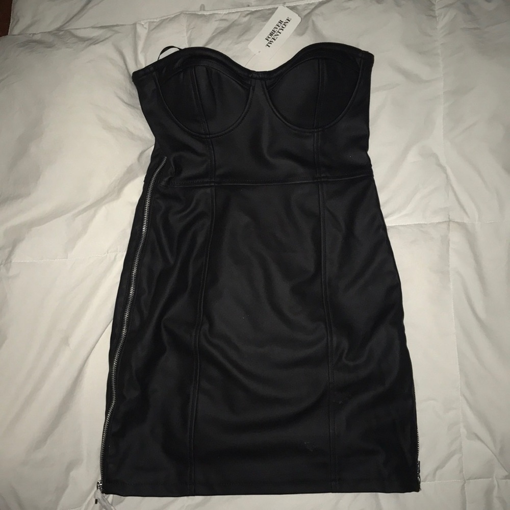 NWT bustier faux leather dress
